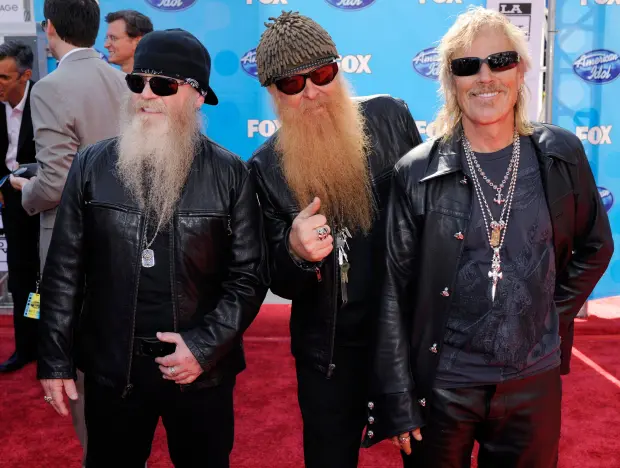 ZZ Top photo, Frank Beard on the right. 